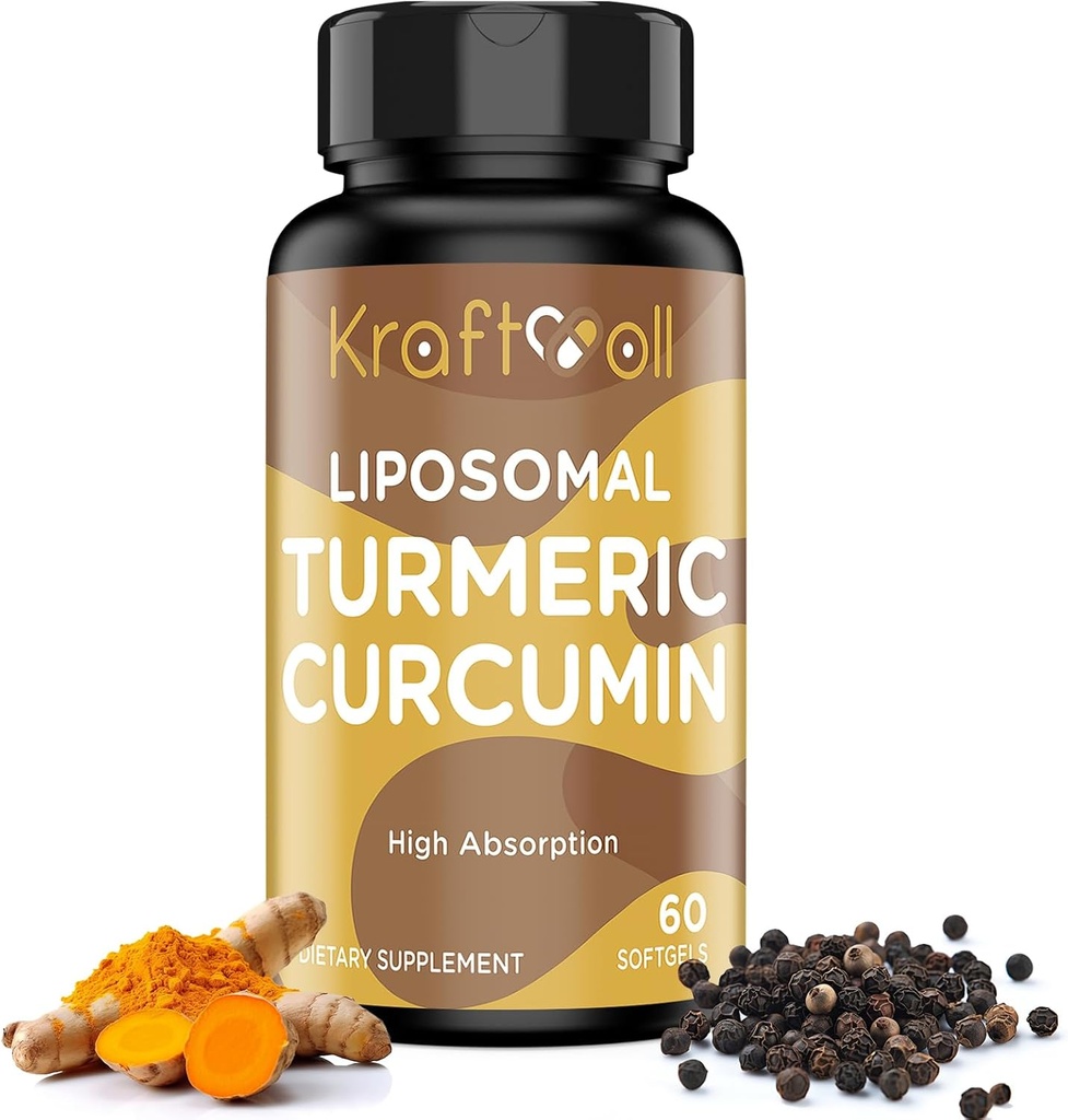 Liposomal Turmeric Curcumin Supplement 60 Softgels aikuisille