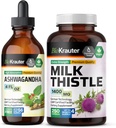 BIO KRAUTER Ashwagandha Tincture 4 Fl. Oz. & Milk Thistle 250 kapselia