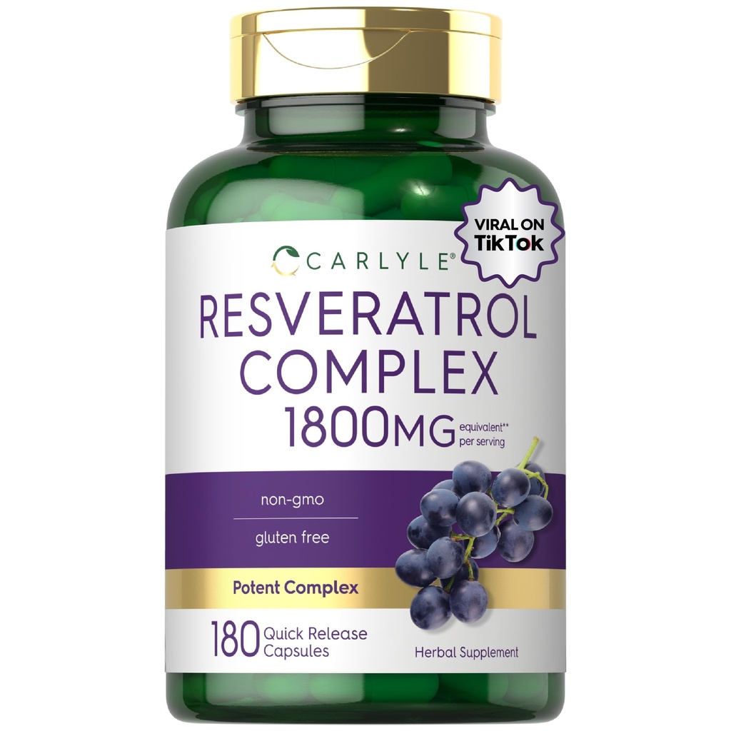 Carlyle Resveratrol Supplement 1800mg ... 180 kapselia...