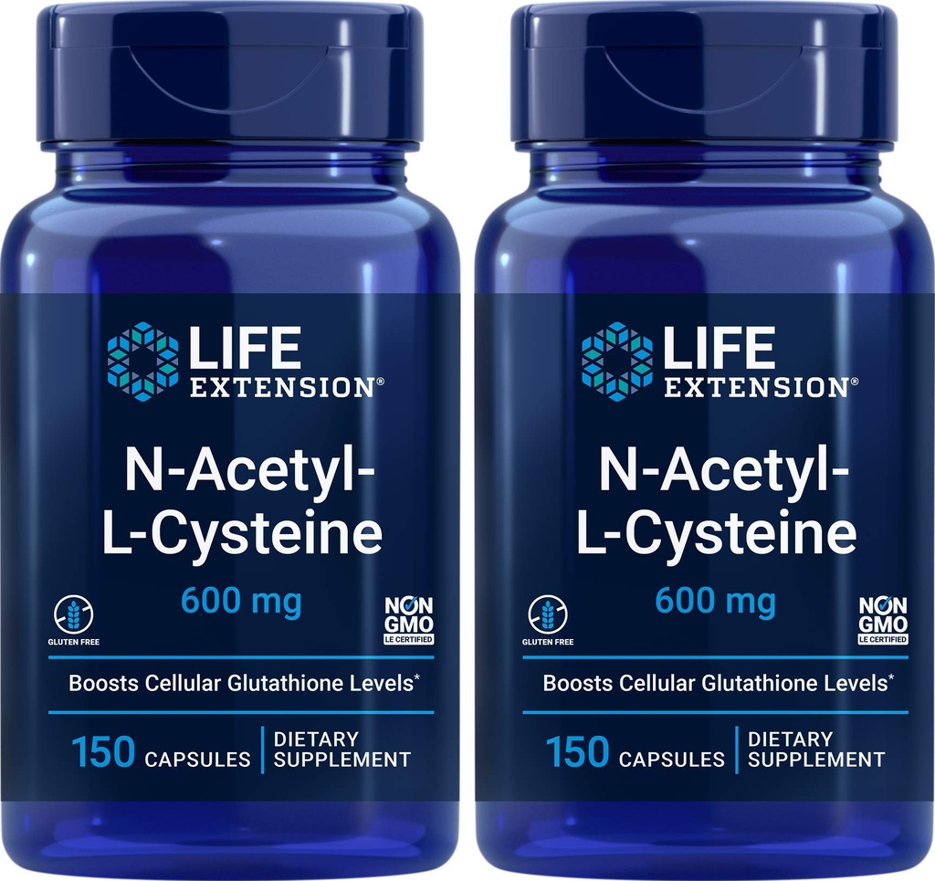 Life Extension N-Acetyl-L-Cysteine (NAC) 600mg, 150 kapslar (Pack of 2)