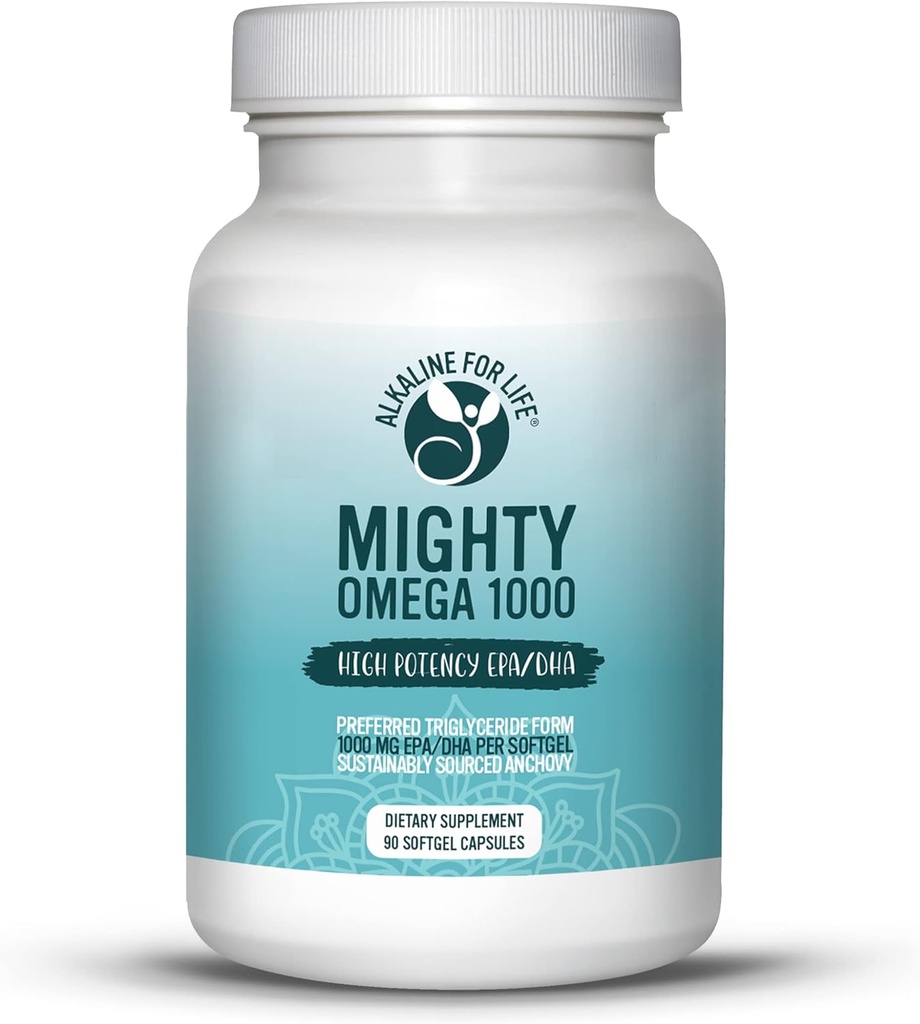 Mighty Omega 1000 Potent Omega 3 Supplement 1000 MG EPA DHA Per kapseli Suuri annos Omega 3 Fish Oil South Pacific Sardelli Lähde - Triglyseridi Omega 3 rasvahappo täydentää