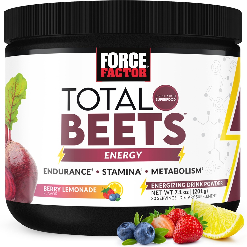 FORCE FACTOR yhteensä Punajuurikasjauhetta energiaa, NO3-T® nitraatit tukemaan verenkiertoa, verenpainetta, veren virtausta ja kestävyyttä - Plus Green Tea Extract. Superfood Supplement, 30 tarjoilua