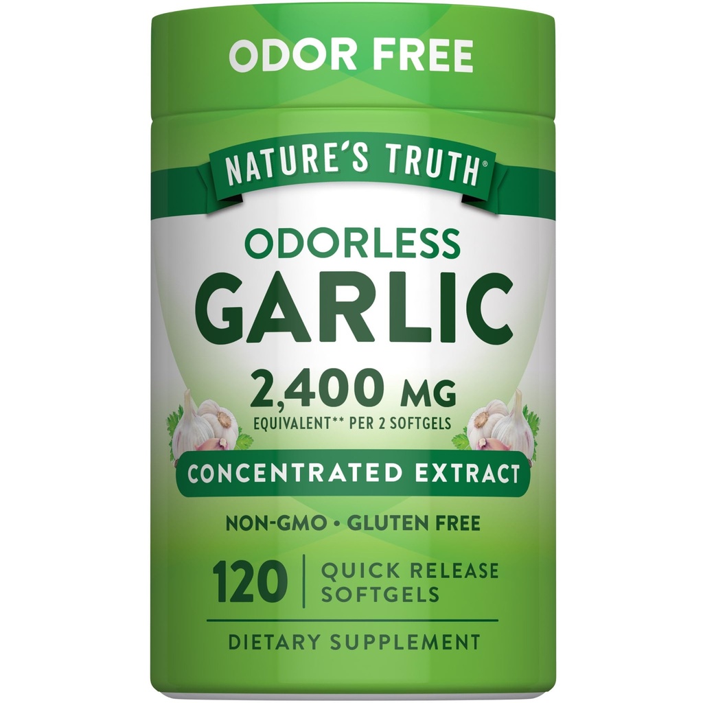 Nature's Truth Odorless Valkosipuli 2400 mg ... 120 Softgels...