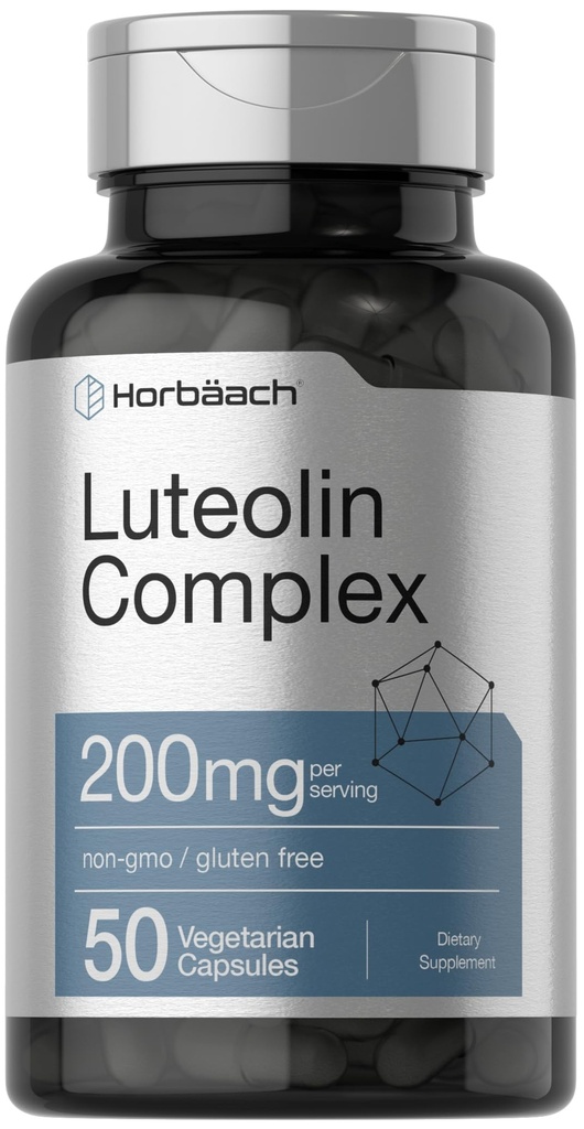 Horbäach Luteolin Complex Supplement | med Rutin | 50 kapslar | Vegetarian, icke-GMO & Gluten Free Flavonoid Formel
