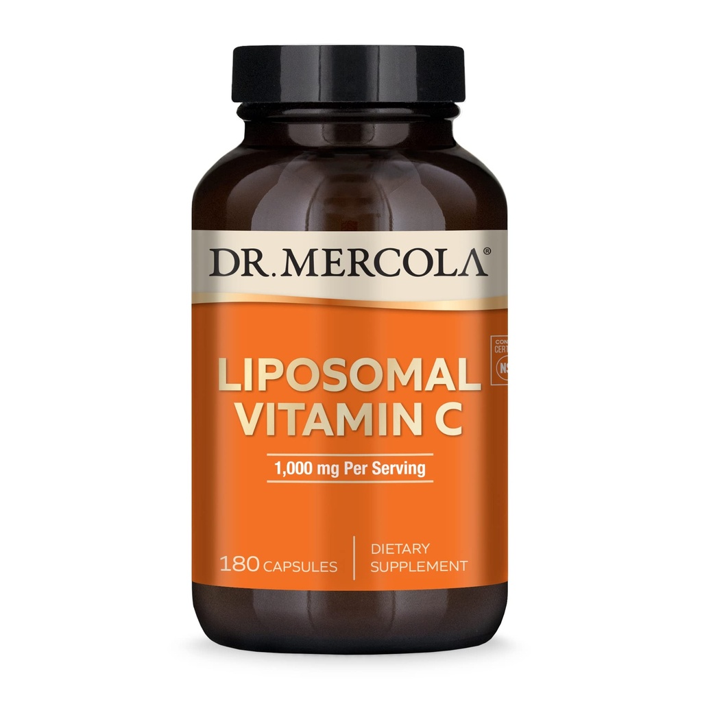 Tri. Mercola Liposomal C-vitamiini - aivot, sydän, silmät ja immuuni tuki - Tarjoaa 1000 mg Biosablet C-vitamiinia - ei-GMO, Gluteeniton & soijaton - 180 kapselia (90 tarjoilua)