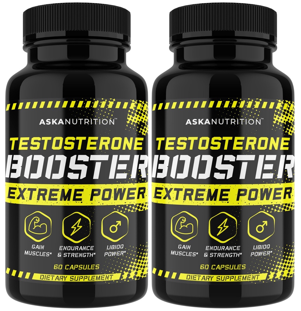 Testosteron Booster för män - Manligt förbättrat tillskott med Horny Goat Weed & Tongkat Ali - Muscle Builder Enlargement Pills - Natural Test Booster Increased Desire, Energy, Stamina, Libido (2 PACK)