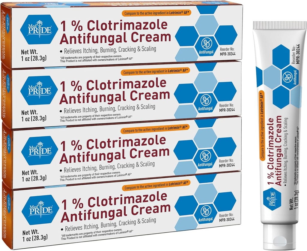 MED PRIDE Klotrimatsoli Sienilääke Cream 1 Prosenttia hoitoja urheilijan Jalka Jock Sormusmato Helpottaa kutiava ihonhoito Baby 4 Pack