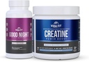 Good Night Natural Sleep Aid (60 kapselia) & Micronized Creatine Monohydraatti Powder (150 g) Bundle 