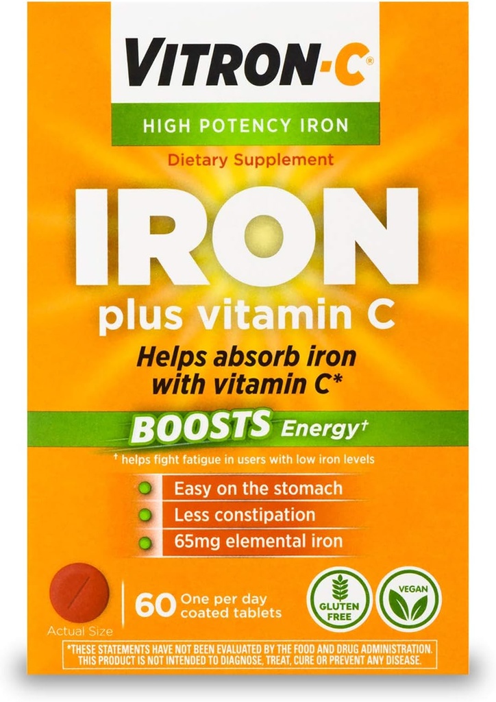 Vitron- C: n rautalisä 125 mg: lla C-vitamiinia, 60: llä
