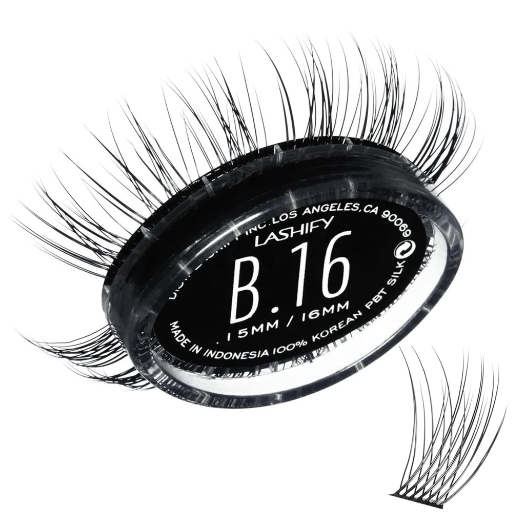 Lashify Bold 16mm Gossamer Eyelash Extensions Refill, Black, DIY False Lashes för en naturlig look