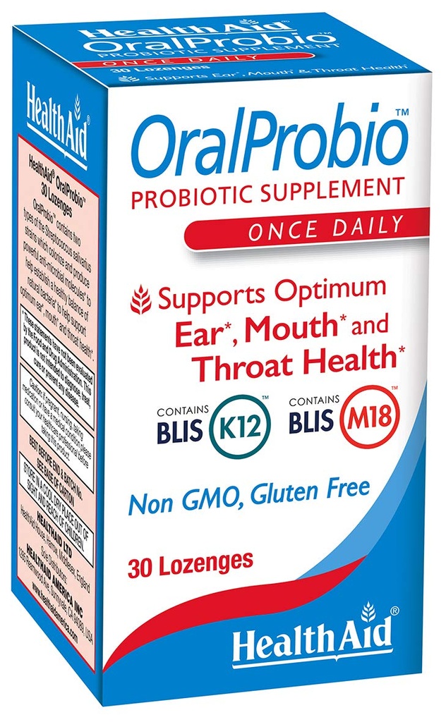OralProbio 30ct, kerran päivässä purutabletit, tukee optimaalinen korva, suu ja kurkku terveys, ei-muuntogeeniset, gluteeniton, Piparminttu maku, sisältää BLIS K12 & M18
