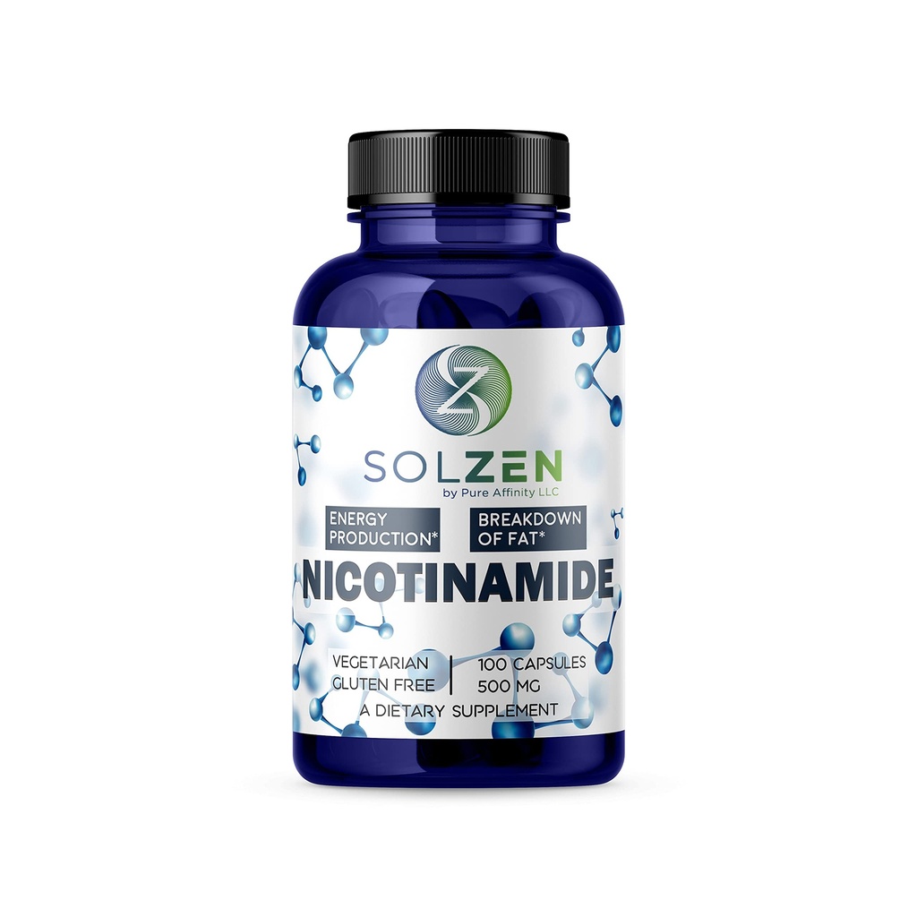 B3 Nikotinamidi 500 mg tehokas flunssaton niasiini. Energiatehostin, solujen regeneraattori, joka tukee kognitiivista degline, anti-aging ja auttaa rikkoa karbs & Fats (100 kreivi)