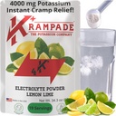Krampade Original Lemon Lime 4K, 4000 mg Kalium Instant Cramp Relief Electrolyte Drink Powder | Designad för idrottare och kramper | 19-Serving Resealable Pouch