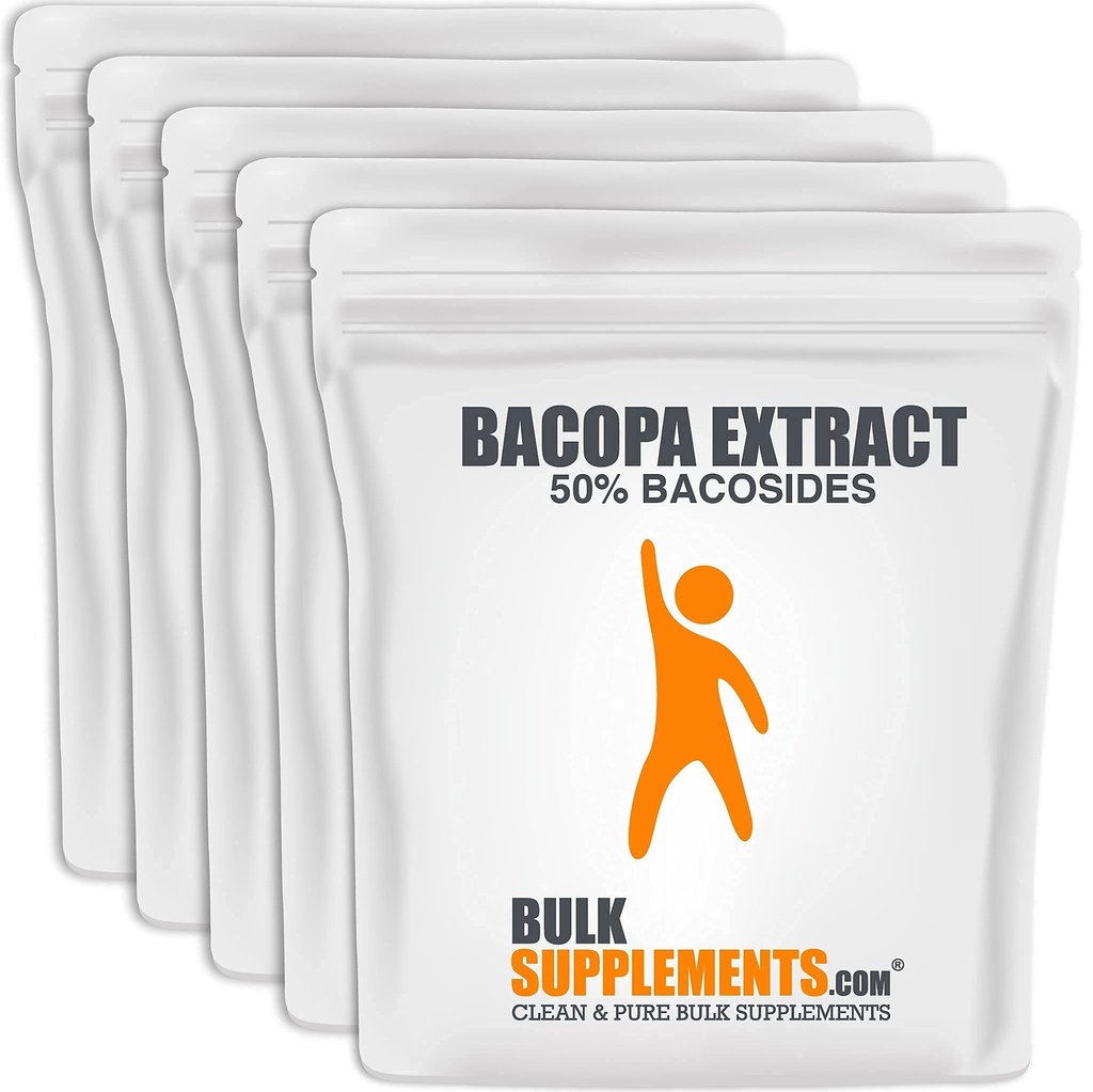 BulkSupplements.com Bacopa Extract Powder - Bacopa Monnieri Supplement, Bacopa Powder - Bacopa Lisäravinteet, Vegan & Gluteenittomat, 500 mg per tarjoilu, 5kg (11 lbs) (pakkaus 5)
