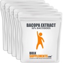 BulkSupplements.com Bacopa Extract Powder - Bacopa Monnieri Supplement, Bacopa Powder - Bacopa Lisäravinteet, Vegan & Gluteenittomat, 500 mg per tarjoilu, 5kg (11 lbs) (pakkaus 5)