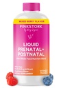 Pink Stork Liquid prenatal vitamiineja naisille - Berry Flavor - Organic Food Blend - Hedelmällisyys, Raskaus, Synnytyksen jälkeen Essentials - Aamulla Sairaus Tuki - Imetys & Imetys - 32 Tarjoukset