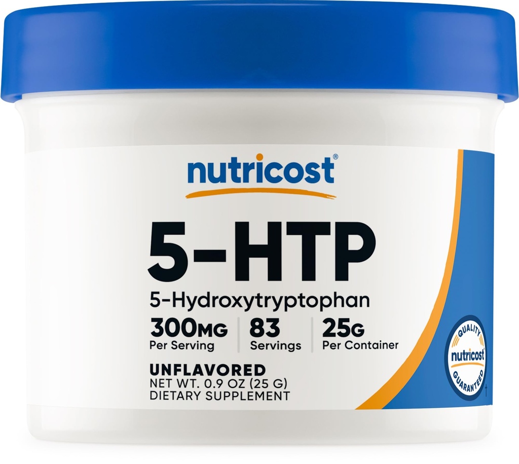 Nutricost 5- HTP Powder 25 Grams (300 mg per Serving) - Gluteeniton & non-GMO, puhdas 5-htp