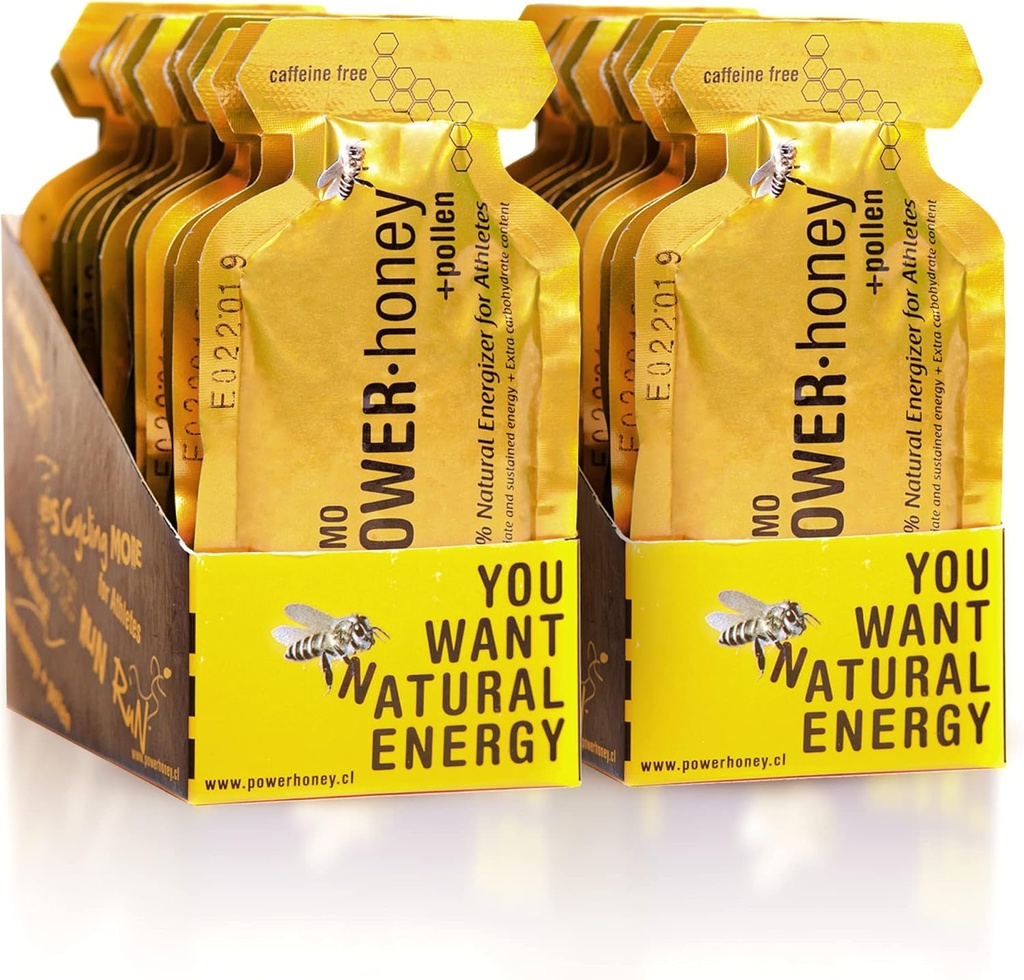 Power Honey Classic Energy Gel | 24 enheter per förpackningar på 1,3 Oz | Koffeinfri