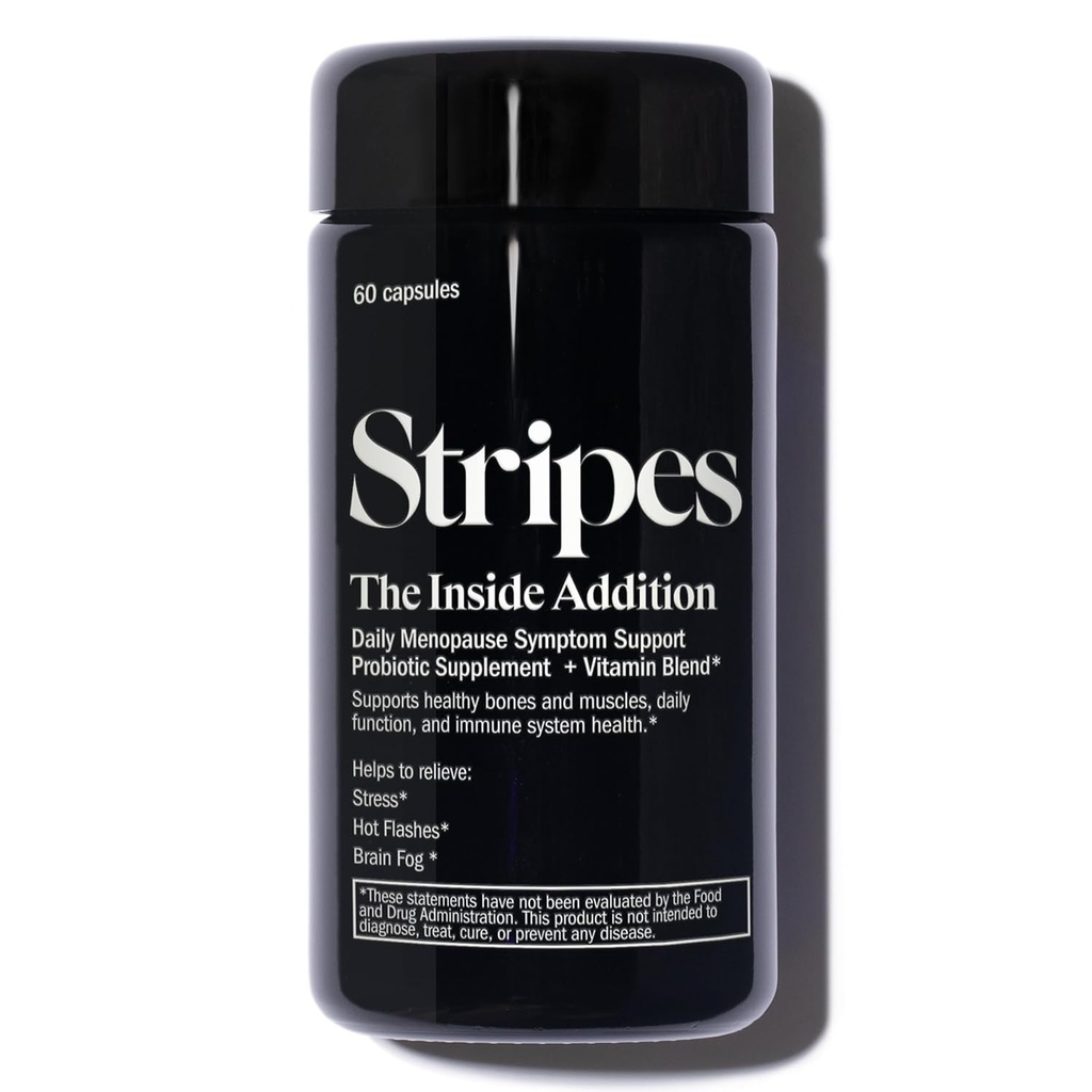 Stripes Kauneus Naomi Watts Lisäosa Tuki perimenopaussit Menopause Oireet Relieve Hot Flass Stressi Aivojen Fog Probiootti Multi Vitamiini 60 Ct