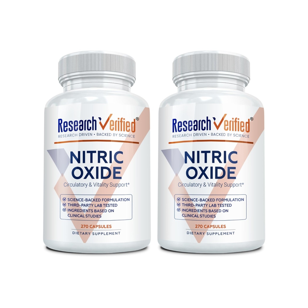 Tutkimus Varmennettu typpioksidi - L-arginiini ja L-sitrulliini - Premium Lihas Building Typpioksidi Booster - 270 Count - 2 pullot