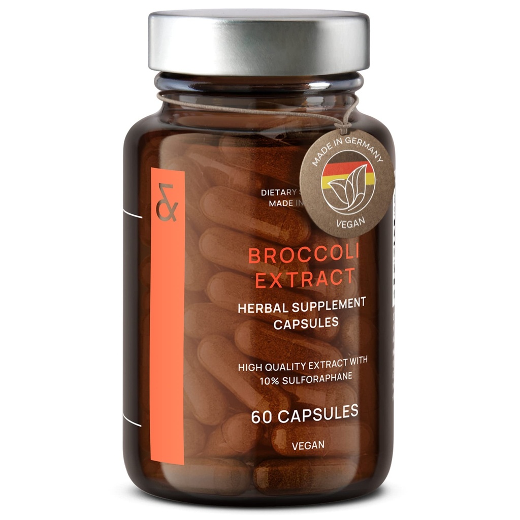 CLAV Parsakaali Sprout Extract kapselit - Premium Sulforaphane täydentää 100 mg Sulforaphane - antioksidantti - 60 parsakaali pillereitä - Valmistettu Saksassa