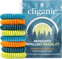 Cliganic 20 pakkaus Mosquito hylkivä rannekkeet aikuisille ja lapsille - Luonnollinen DEET vapaa bändit, erikseen kääritty
