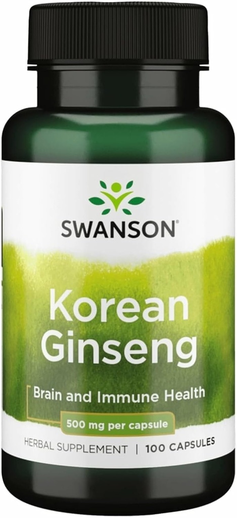 Swanson Korean Ginseng 500 Milligram 100 kapslar