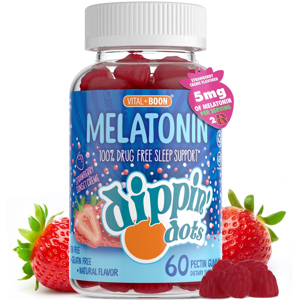 Melatoniini uni tuki Gummies (60 kreivi) Mansikka auringonlasku Creme Maku Chews 2,5 mg per gummy uni täydentää lapsille ja aikuisille ... Lisävaruste nopeampaa ja pidempi uni