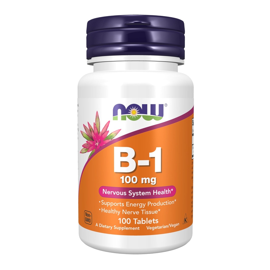 NYT Ruokalisät, B-1 100 mg vitamiini, energiantuotanto*, Hermoston terveys*, 100 tablettia