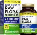 Naturens sanning Raw Flora Probiotic med prebiotika | 40 miljarder CFU | Daily Digestive Vegan Capsules | Gluten fri tillägg för män och kvinnor