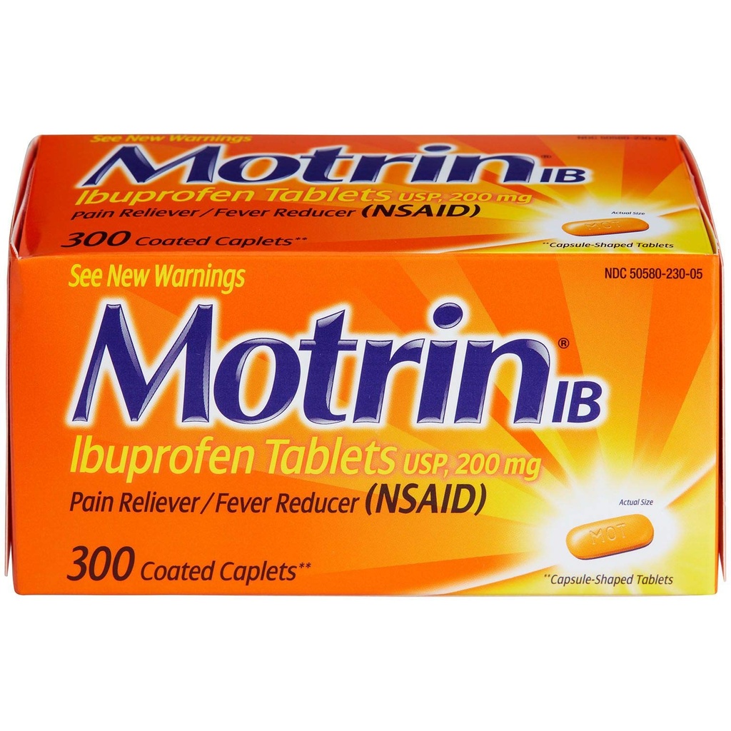 Motrin Ib Ibuprofen tabletter Smärta feber Reliever: 300 Coated Caplets