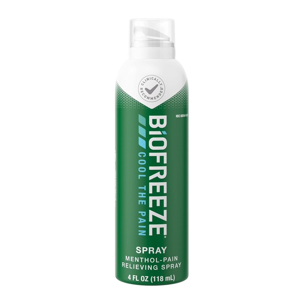 Biofreeze Smärta Relief Spray, Arthritis Pain Reliever, Knee & Lägre Back Pain Relief, Sore Muscle Relief, Neck Pain Relief, Pharmacist Recommended, FSA Eligible, 4 FL OZ Biofreeze Menthol Spray
