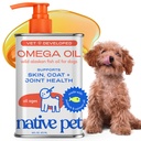 Native Pet Omega 3 Fish Oil för hundar och katter - Främjar hälsosam hud, Shiny Coat och starka gemensamma - Tillverkad med Wild Alaskan laxolja för hundar - God, snabbabsorberande Omega 3 6 9 Liquid Supplement-16oz