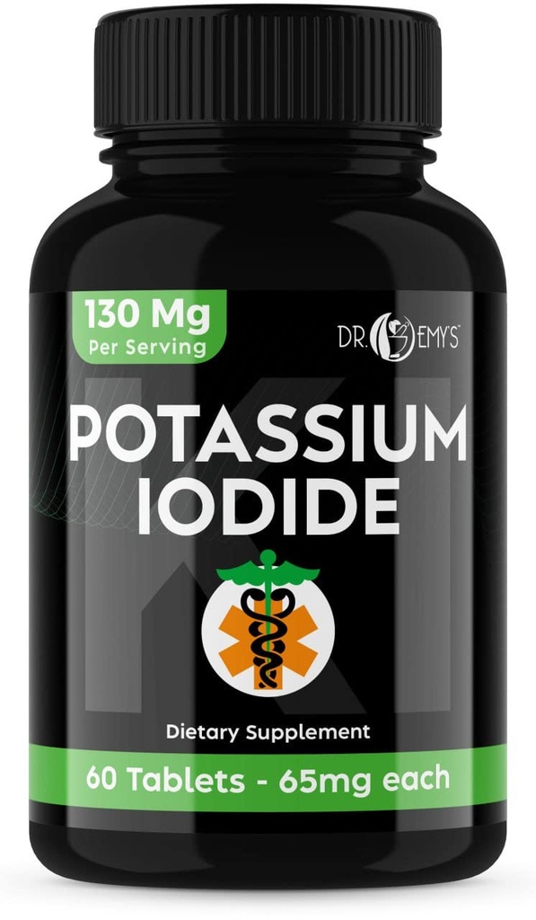 Kalium iodide pillerit tabletit - 1-pakkaus 130 mg tarjoilut Yhteensä 60 tablettia- Dr Emys Kalium iodide tabletit