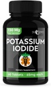 Kalium iodide pillerit tabletit - 1-pakkaus 130 mg tarjoilut Yhteensä 60 tablettia- Dr Emys Kalium iodide tabletit