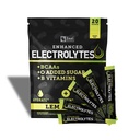 Parannetut Elektrolyyttijauheen Stick Packs (Sitruunan kalkki 20 pakkausta) w/ 0 Sokeri + bakteerit + BCAA: t + B- vitamiinit Elektrolyytti täydentää w Kaliumsinkki ja magnesium nesteytystä varten - Keto Elektrolyytit