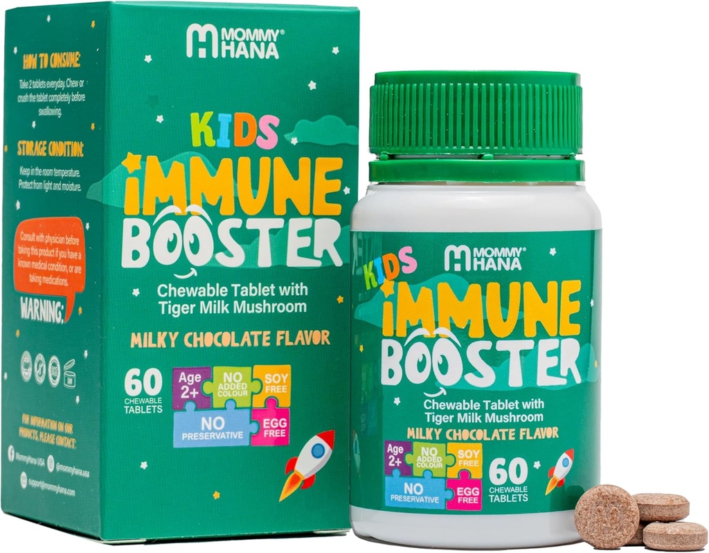 Immuunituki täydentää lapsille Vitamin D, Tiger Milk Mushroom, Colostrum, Prebiootti - Complete Gut & Immune Boost, Natural hengitysteiden Immuuni Tuki lapsille & Toddler
