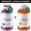 Sugar-Free Magnesium Gummies (180 Gummies) & Sugar-Free Vitamin D Gummies (60 Gummies) - Immun Support & Relaxation Value Bundle, Gelatin-Free, Gluten-Free, Vegetarian, All Natural, GMO-Free, Kosher