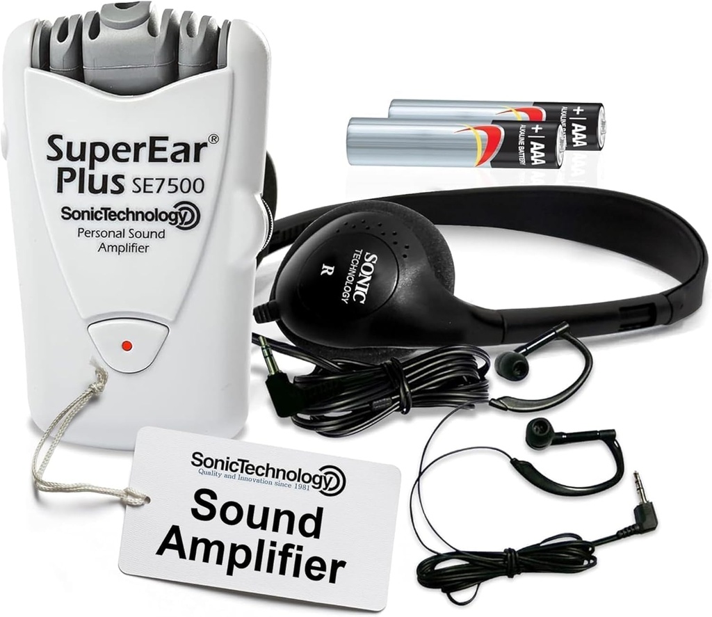 SuperEar Model SE7500 Seniors - kuulovahvistimet senioreille ja vanhuksille, SuperEar Personal Sound Splifier, Äänenvahvistin Kuuntelulaite ja Audio lisälaitteet 50dB Ambient Sounds Increase