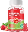90 CT Magnesium Glycinate Gummies - Sokeriton Magnesium Kaliumlisä D-vitamiinia, B6, CoQ10 rauhoittaa mielialan ja uni tuki - 90 mansikka Gummies