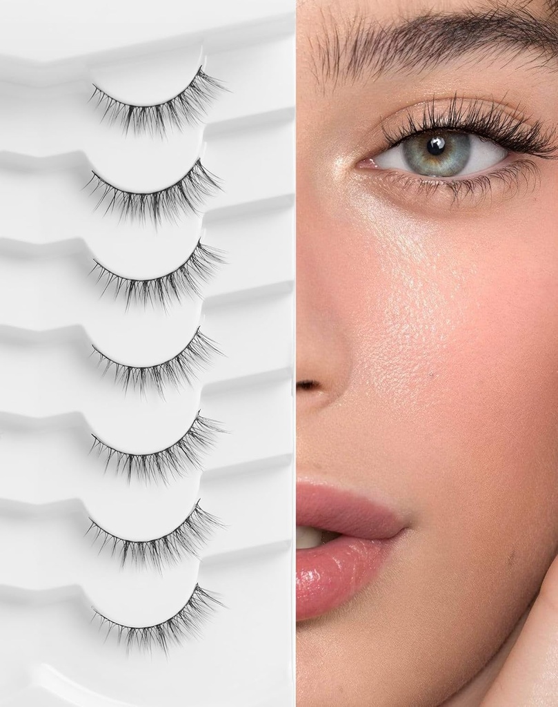 Naturliga ögonfransar Korta ögonfransar naturligt ser falska ögonfransar Wispy Eye Lashes 10mm Små ögonfransar Fake Lashes K50