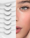 Luonnolliset silmäripsit Lyhyet silmäripsit Luonnollinen ulkonäkö Väärät silmäripsit Wispy silmälaseja 10mm Pienet Lassot Väärä Lashes K50