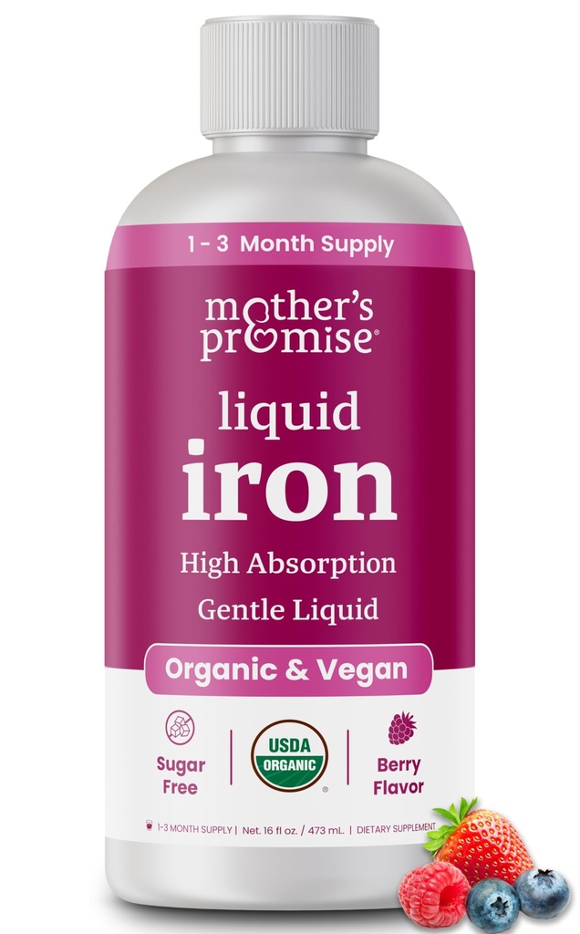 Organic Liquid Iron Supplement for Women, Miehet & Kids with C-vitamiini ...