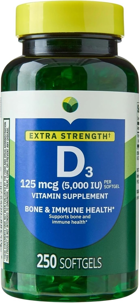 H4U Extra Strength D3-vitamiini 5000 IU (125 mikrog) Softgels 