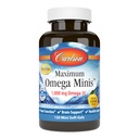 Carlson - Maximum Omega Minis, 1000 mg Omega-3s, Heart Function, Brain Support & Healthy Iging, Lemon, 120 Mini Softgels