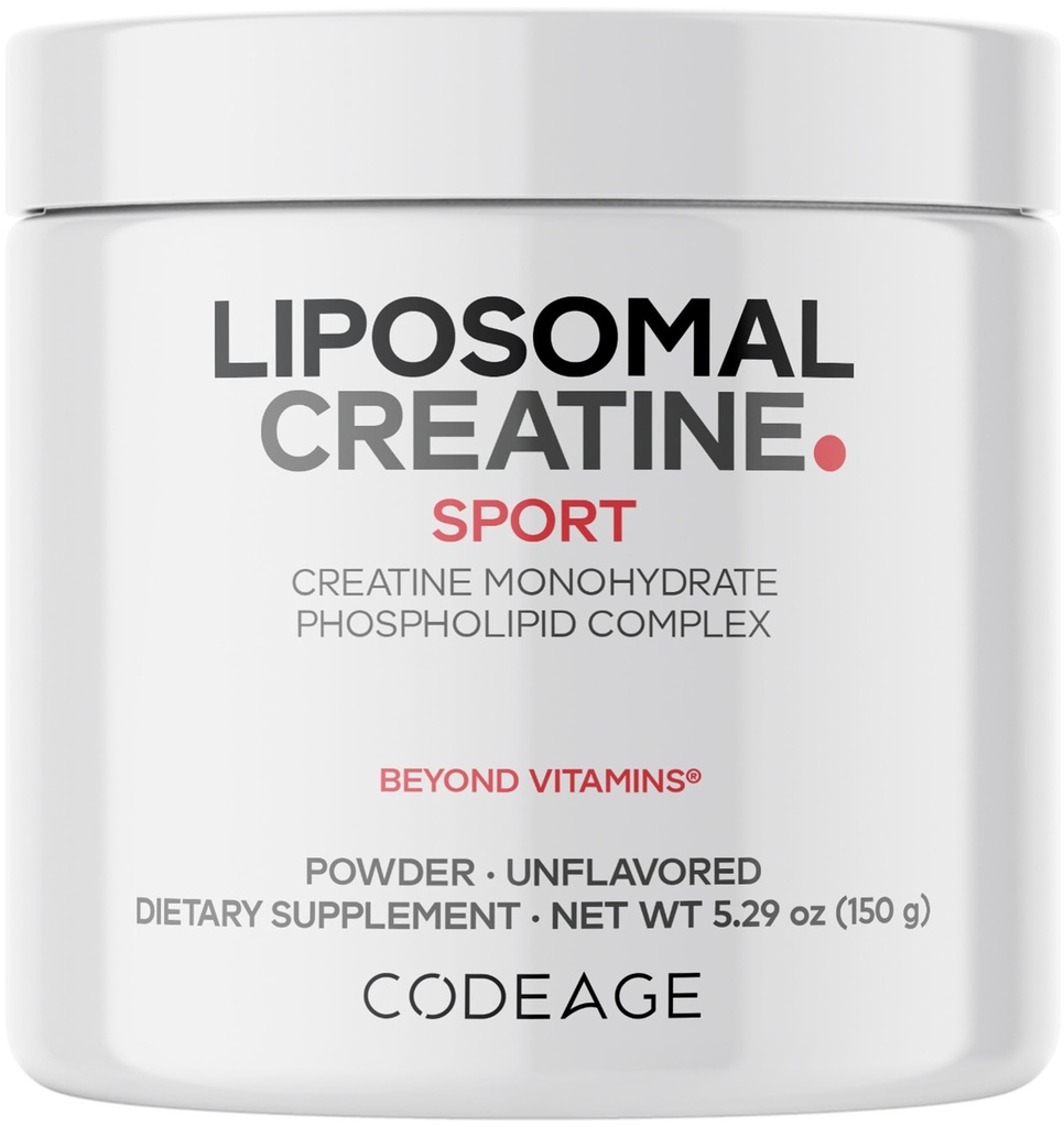 Codeage Liposomal Creatine Powder Supplement, Pure Creatine Monohydraatti 5000mg, Pre Treenit & Post Treenaukset - makuamaton Creatine, Micronized Creatine Powder - Creatinine urheilu - 30 tarjoilua