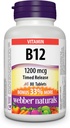 Webber Naturals Vitamin B12 Timed Release 1200mg 80 tabletter