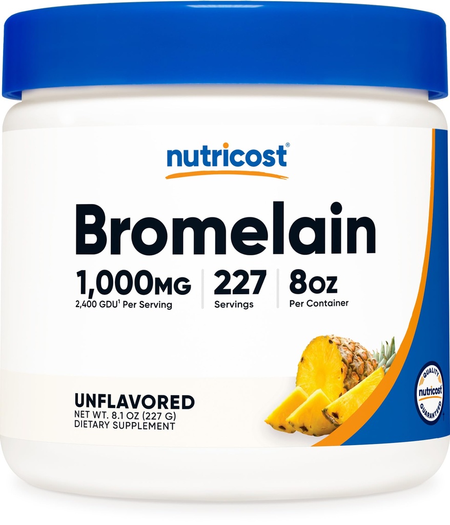 Nutricost Bromelain Powder 8 OZ - Ei-GMO, Kasvisruoka, Gluteeniton