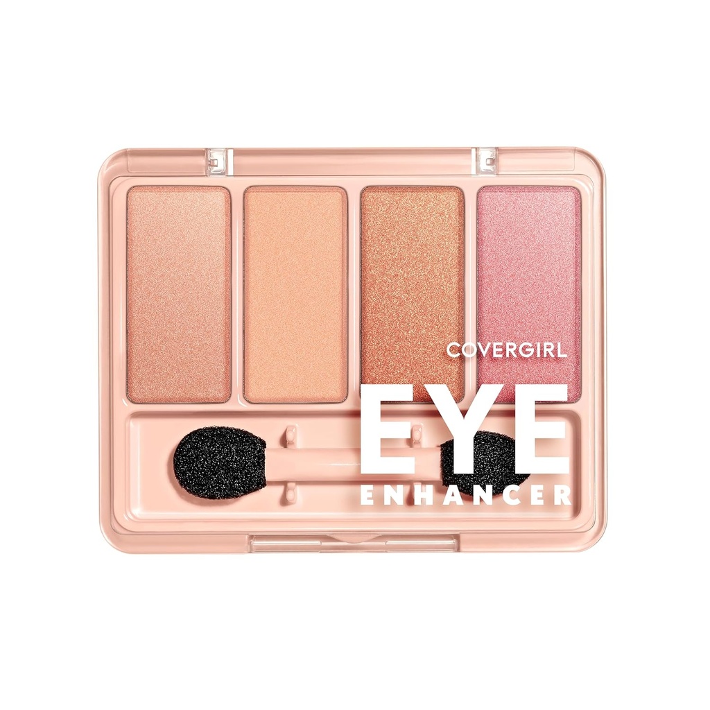 COVERGIRL Eye Enhancer, Bellini Spritz, Eyeshadow Quad, helppo käyttää, puhdas ja vegaaninen, Talkkivapaa, Matte & Shimmer viimeistely, Smudge-Proof, 0,19oz