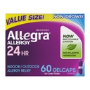 Allegra Aikuinen 24 tunnin allergialääkegeelikapseleita, non-Drowsy Indoor and Outdoor Allergy Medicine, 180 mg Fexofenadiini HCI Antihistamiinipilleri, 60- count